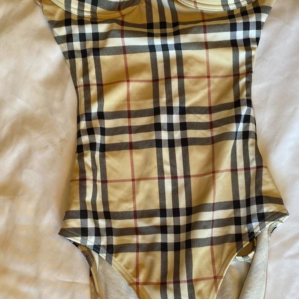 BURBBERRY ONE PIECE CHECK PLAID SWIM SUIT